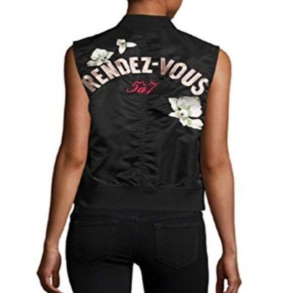 Cinq A Sept Kingston Embellished Sateen Vest Embroidered